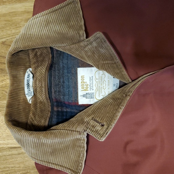 London Fog Wool Lined Chore Jacket Barn Jacket VTG Womens 10 Brick Red Corduroy - Picture 2 of 15